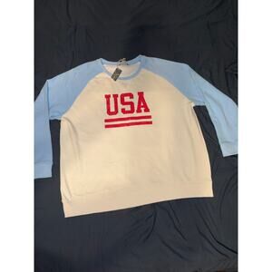 USA Natural Reflections red white and blue sweatshirt size XL new with tags